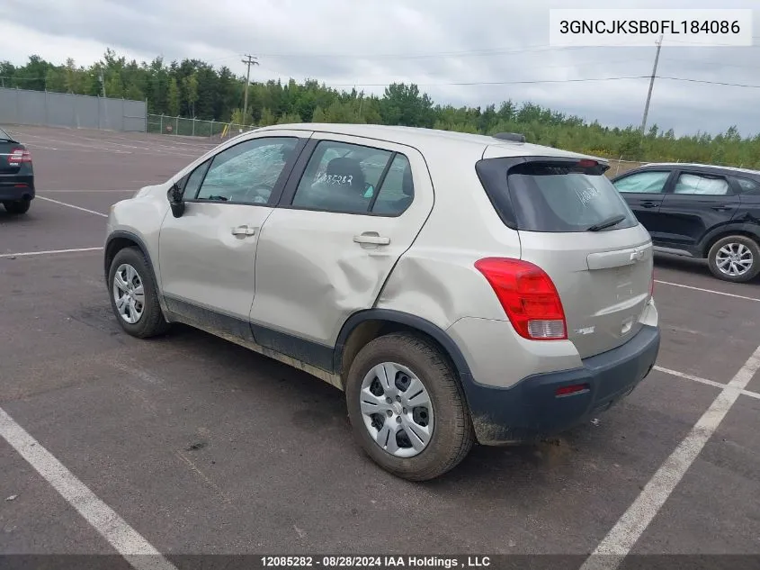 2015 Chevrolet Trax VIN: 3GNCJKSB0FL184086 Lot: 12085282