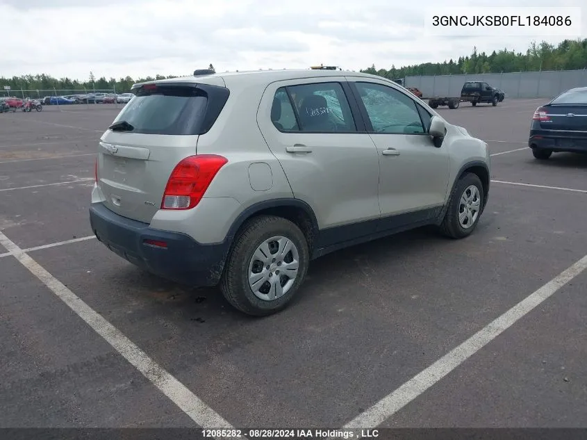 2015 Chevrolet Trax VIN: 3GNCJKSB0FL184086 Lot: 12085282