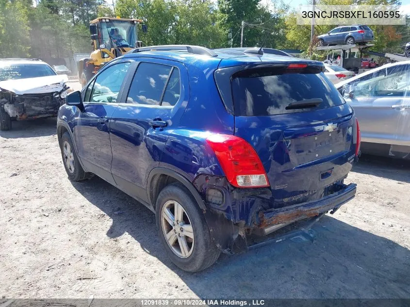 2015 Chevrolet Trax VIN: 3GNCJRSBXFL160595 Lot: 12091839