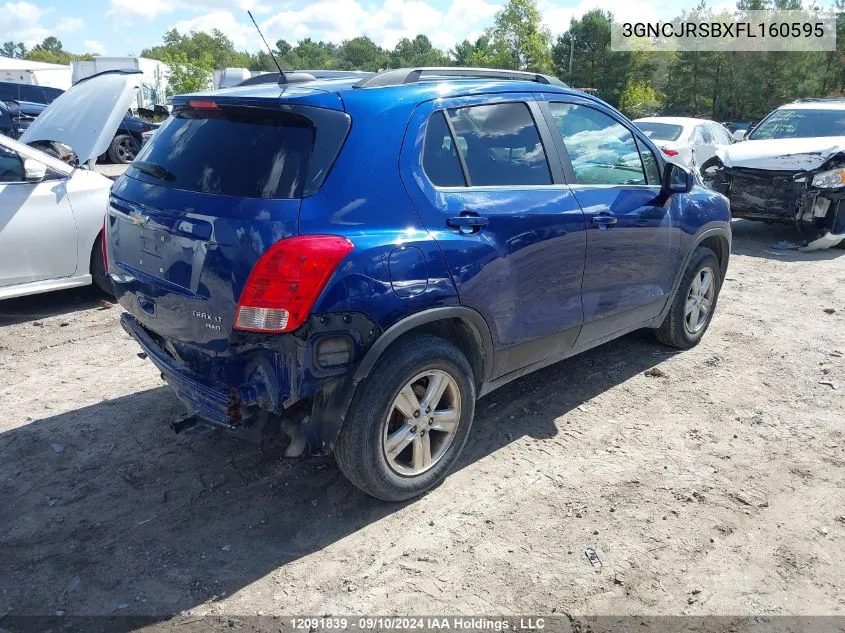 2015 Chevrolet Trax VIN: 3GNCJRSBXFL160595 Lot: 12091839