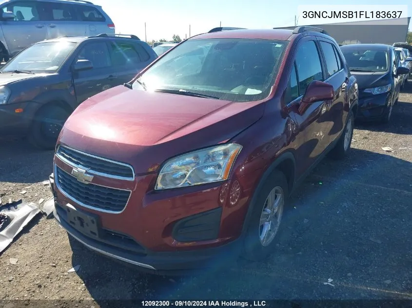 2015 Chevrolet Trax VIN: 3GNCJMSB1FL183637 Lot: 12092300