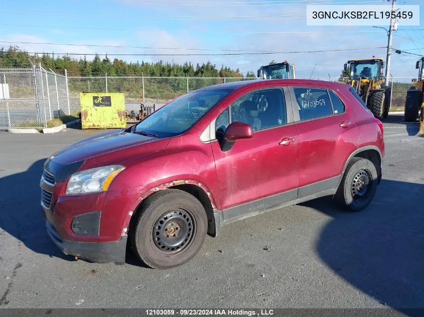 3GNCJKSB2FL195459 2015 Chevrolet Trax