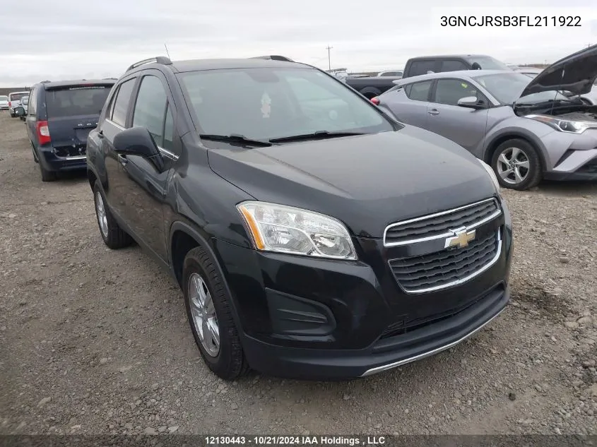 2015 Chevrolet Trax VIN: 3GNCJRSB3FL211922 Lot: 12130443