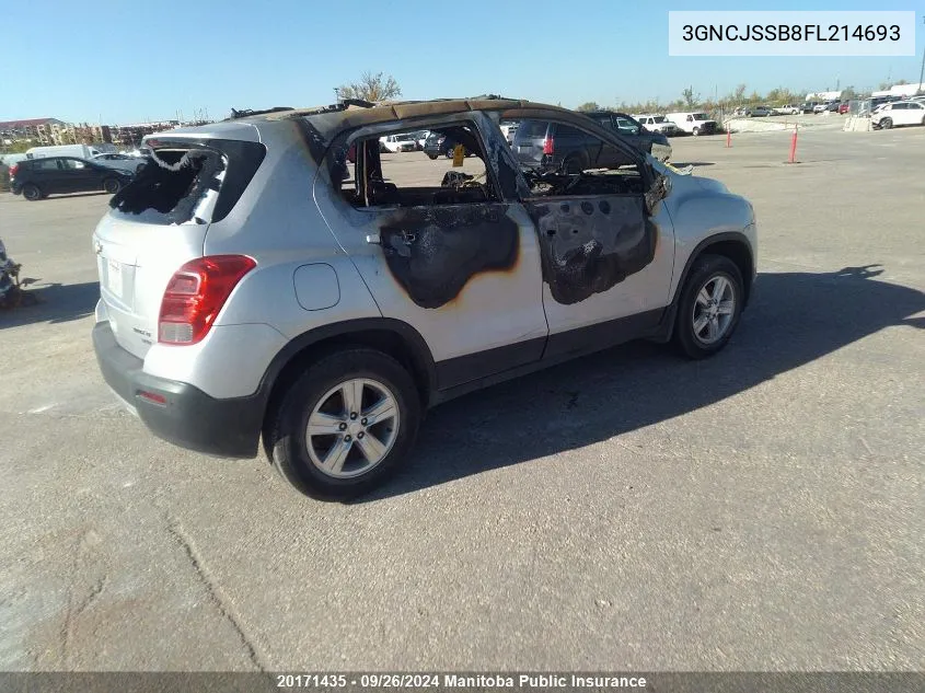 3GNCJSSB8FL214693 2015 Chevrolet Trax Lt