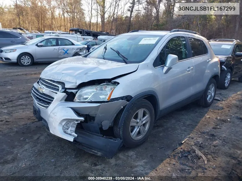 2015 Chevrolet Trax Lt VIN: 3GNCJLSB1FL167299 Lot: 38940239