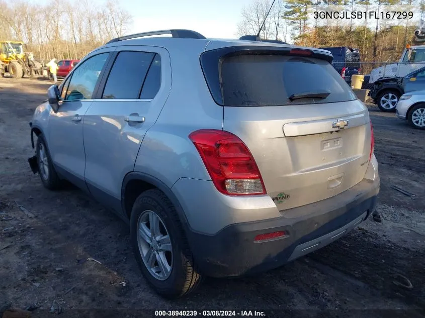 2015 Chevrolet Trax Lt VIN: 3GNCJLSB1FL167299 Lot: 38940239