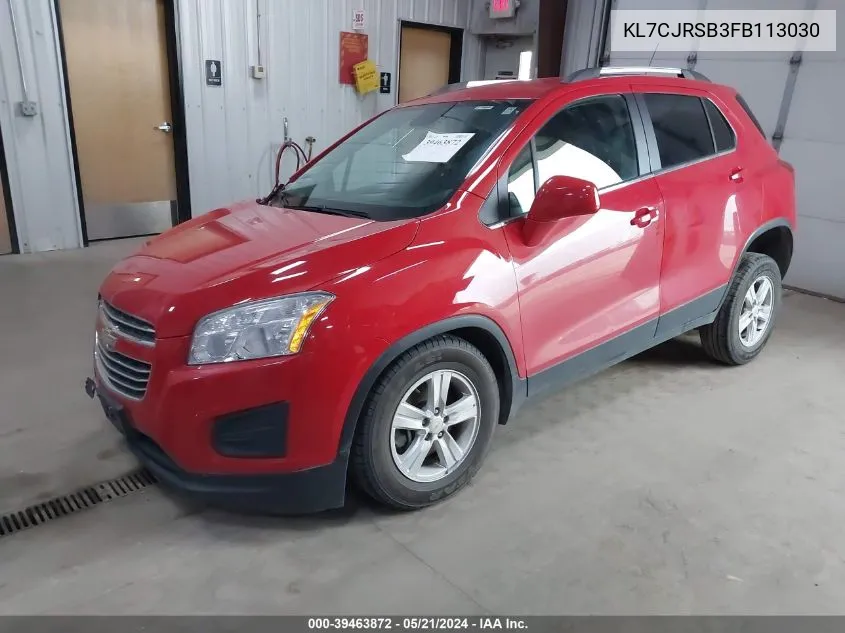 KL7CJRSB3FB113030 2015 Chevrolet Trax Lt