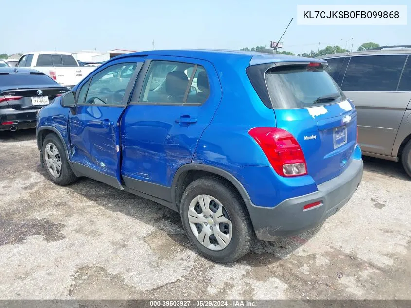 2015 Chevrolet Trax 1Ls VIN: KL7CJKSB0FB099868 Lot: 39503927