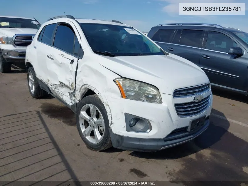 2015 Chevrolet Trax Ltz VIN: 3GNCJTSB3FL235781 Lot: 39600208