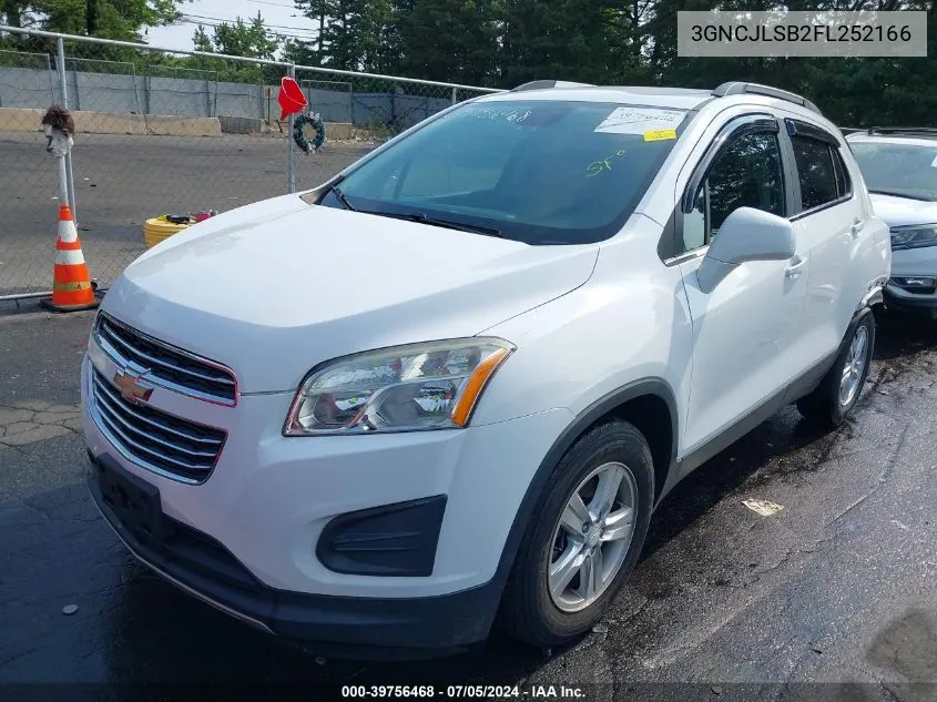 2015 Chevrolet Trax Lt VIN: 3GNCJLSB2FL252166 Lot: 39756468