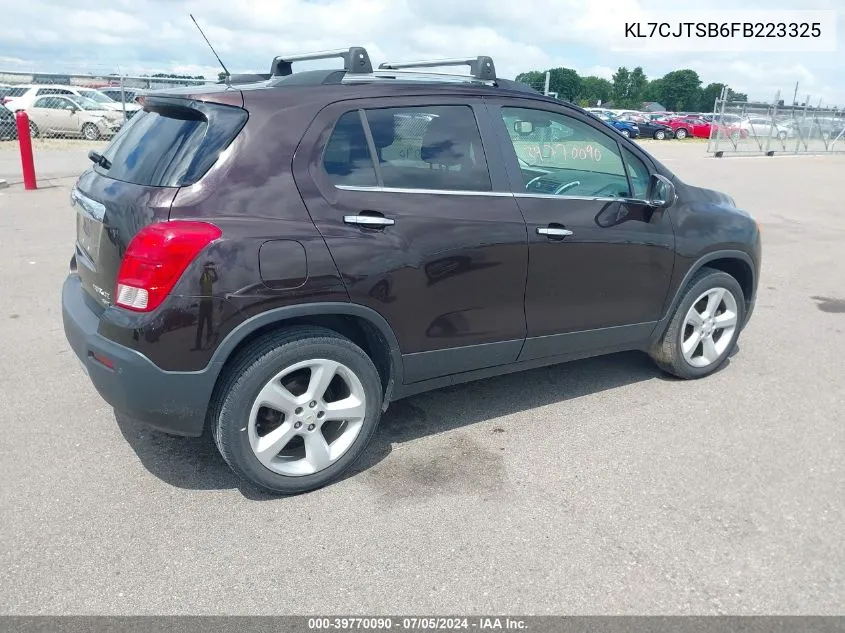 2015 Chevrolet Trax Ltz VIN: KL7CJTSB6FB223325 Lot: 39770090