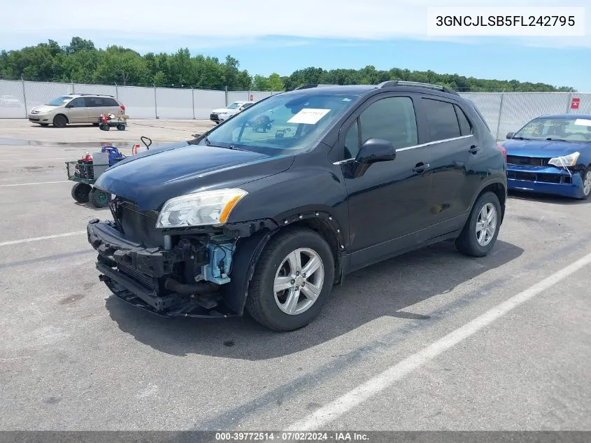 2015 Chevrolet Trax Lt VIN: 3GNCJLSB5FL242795 Lot: 39772514