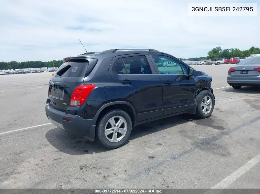 2015 Chevrolet Trax Lt VIN: 3GNCJLSB5FL242795 Lot: 39772514