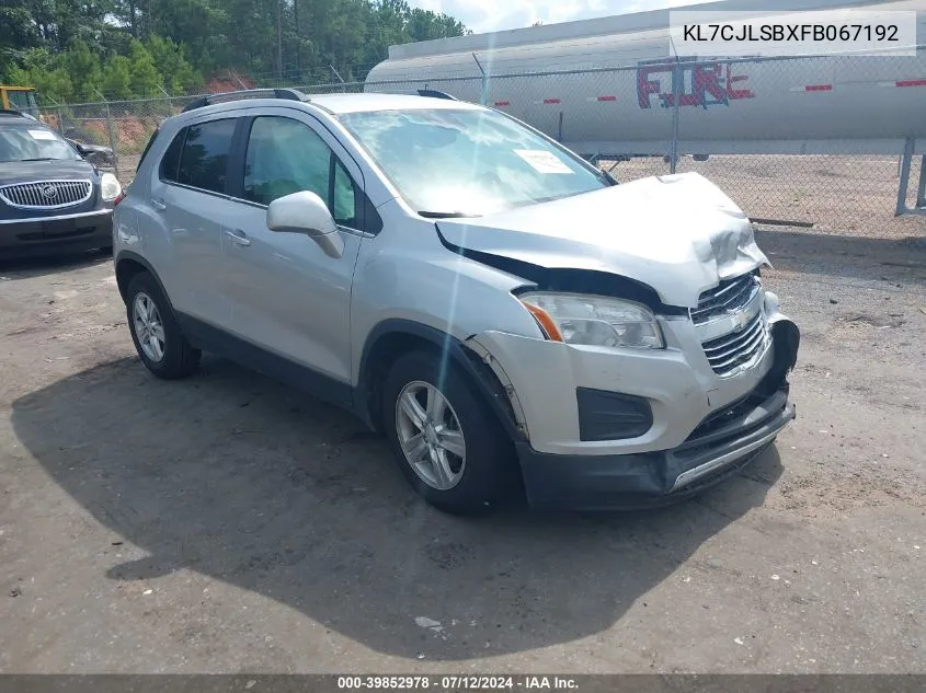 KL7CJLSBXFB067192 2015 Chevrolet Trax Lt