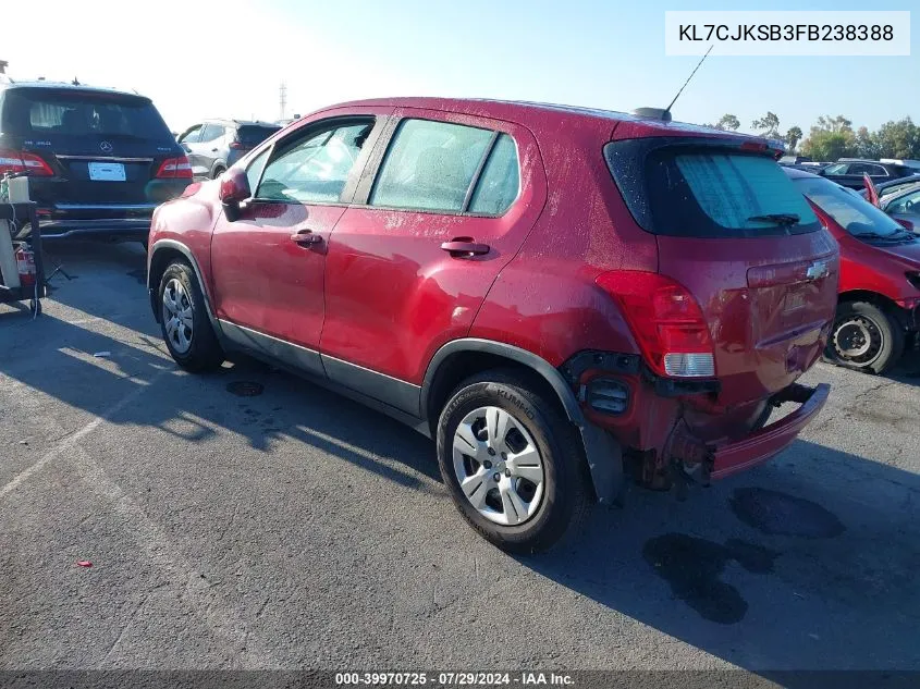 KL7CJKSB3FB238388 2015 Chevrolet Trax 1Ls