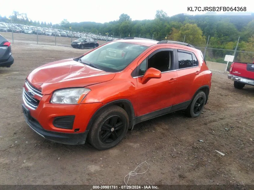 KL7CJRSB2FB064368 2015 Chevrolet Trax Lt