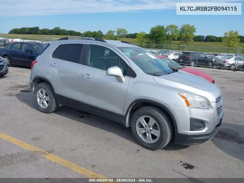 2015 Chevrolet Trax Lt VIN: KL7CJRSB2FB094115 Lot: 40009108