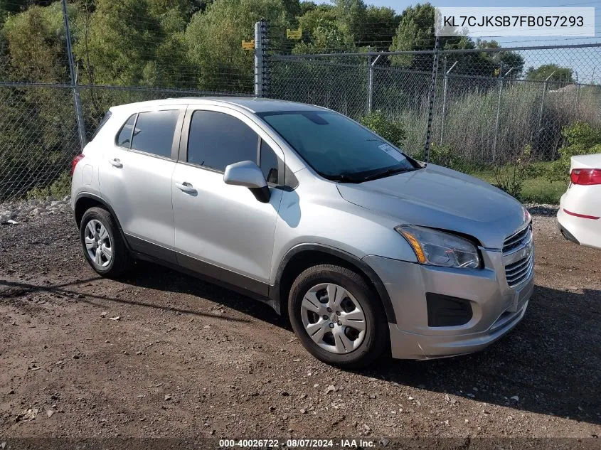 2015 Chevrolet Trax 1Ls VIN: KL7CJKSB7FB057293 Lot: 40026722