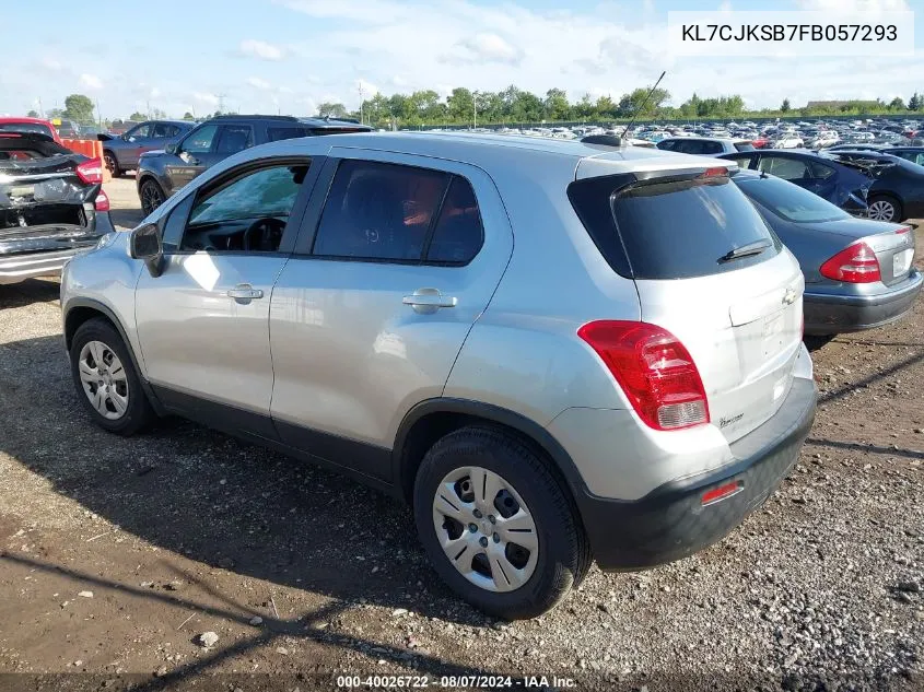 KL7CJKSB7FB057293 2015 Chevrolet Trax 1Ls