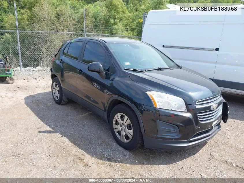 2015 Chevrolet Trax 1Ls VIN: KL7CJKSB0FB188968 Lot: 40068387