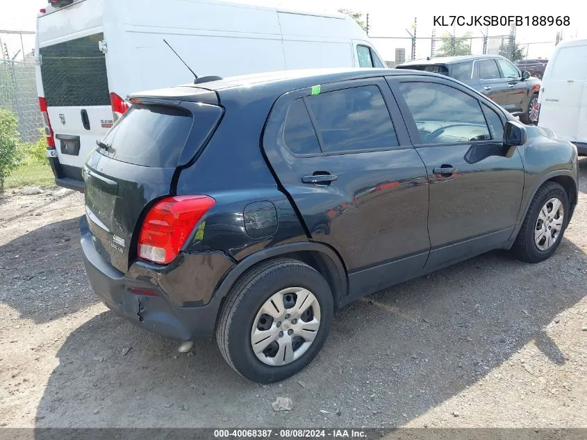 KL7CJKSB0FB188968 2015 Chevrolet Trax 1Ls