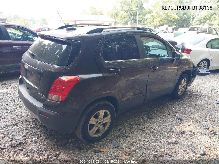 KL7CJRSB9FB108138 2015 Chevrolet Trax Lt