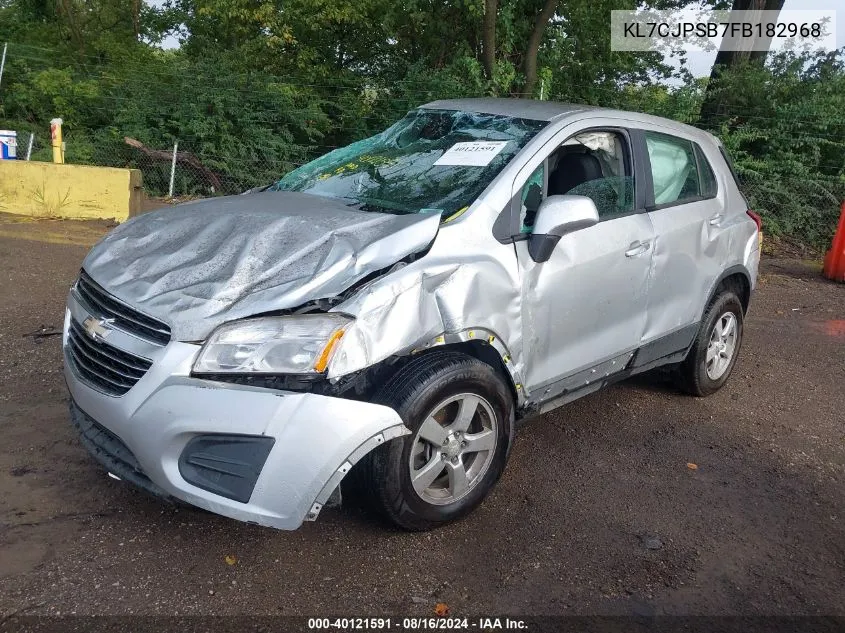 2015 Chevrolet Trax 1Ls VIN: KL7CJPSB7FB182968 Lot: 40121591