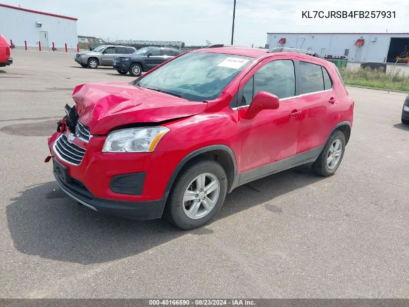 2015 Chevrolet Trax Lt VIN: KL7CJRSB4FB257931 Lot: 40166590