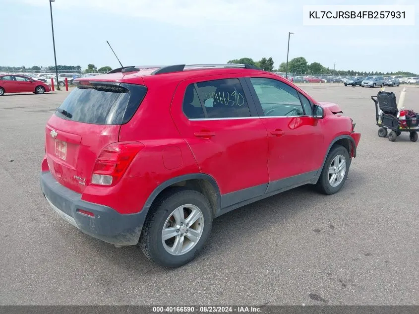 KL7CJRSB4FB257931 2015 Chevrolet Trax Lt