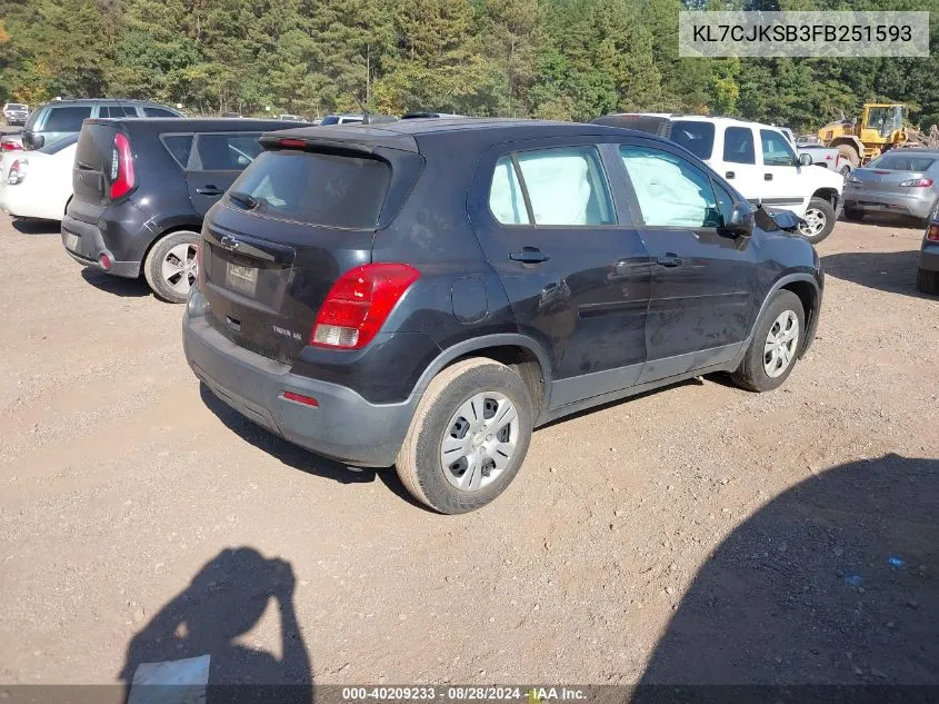 KL7CJKSB3FB251593 2015 Chevrolet Trax 1Ls