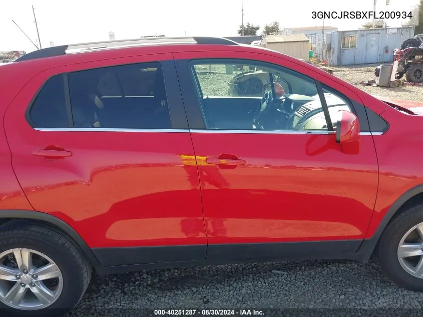 3GNCJRSBXFL200934 2015 Chevrolet Trax Lt