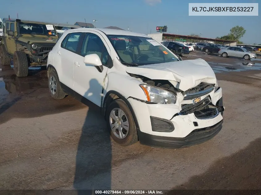 KL7CJKSBXFB253227 2015 Chevrolet Trax Ls