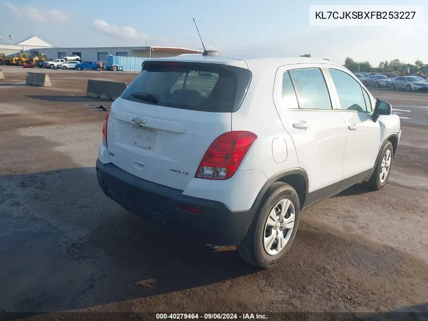 KL7CJKSBXFB253227 2015 Chevrolet Trax Ls