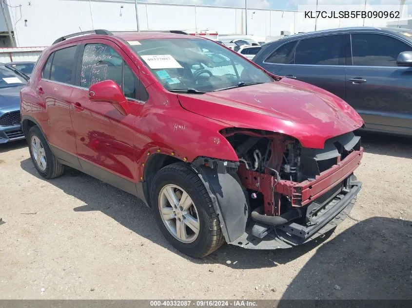 2015 Chevrolet Trax Lt VIN: KL7CJLSB5FB090962 Lot: 40332087