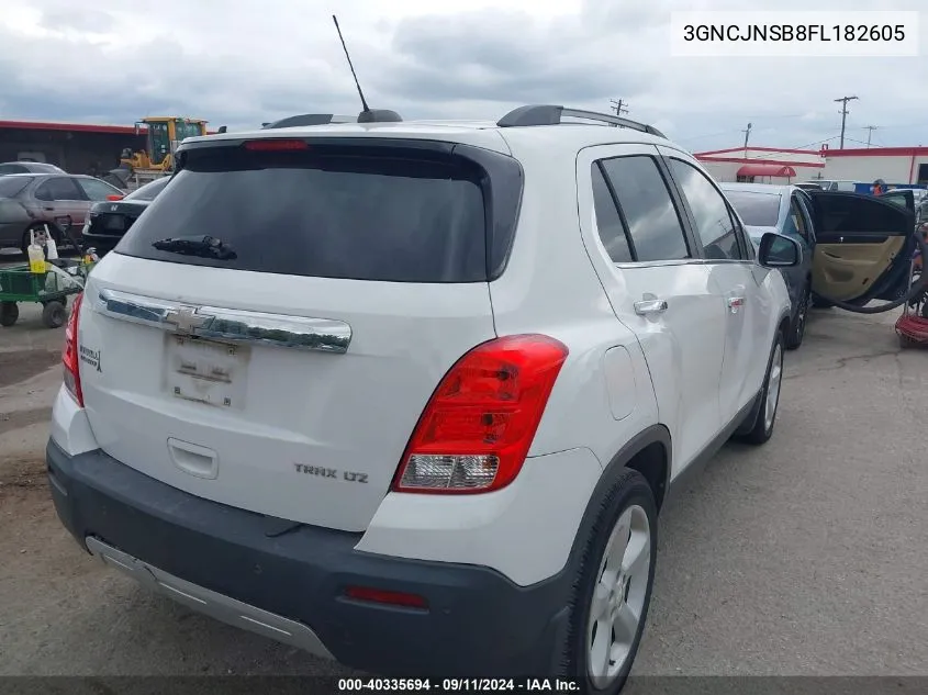 2015 Chevrolet Trax Ltz VIN: 3GNCJNSB8FL182605 Lot: 40335694