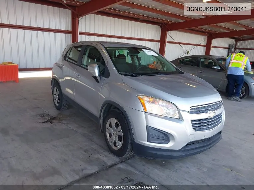 2015 Chevrolet Trax 1Ls VIN: 3GNCJKSB0FL243041 Lot: 40381862