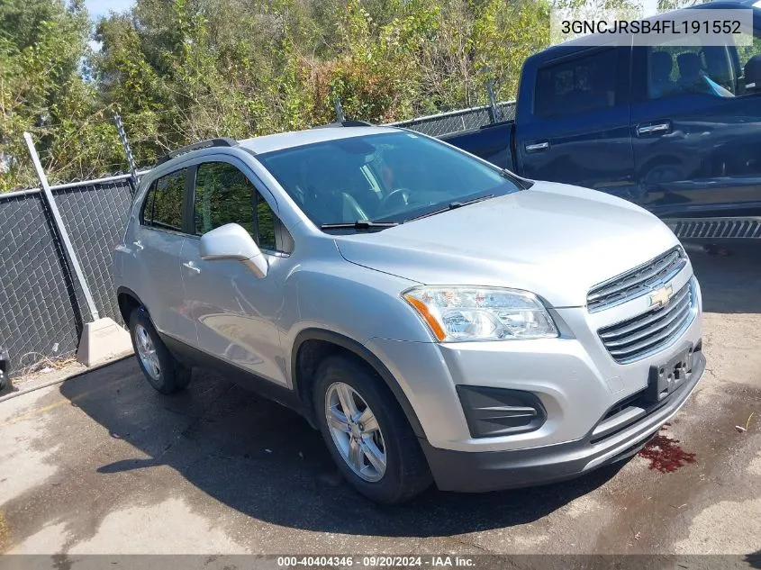 2015 Chevrolet Trax Lt VIN: 3GNCJRSB4FL191552 Lot: 40404346