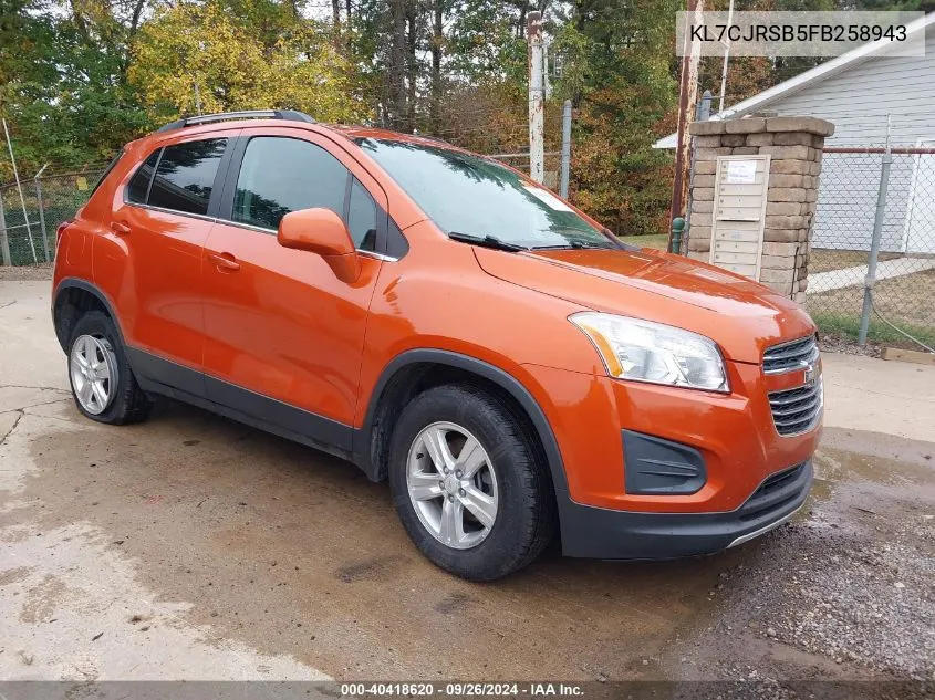 KL7CJRSB5FB258943 2015 Chevrolet Trax Lt