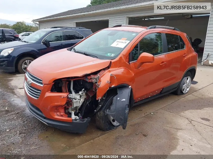 KL7CJRSB5FB258943 2015 Chevrolet Trax Lt