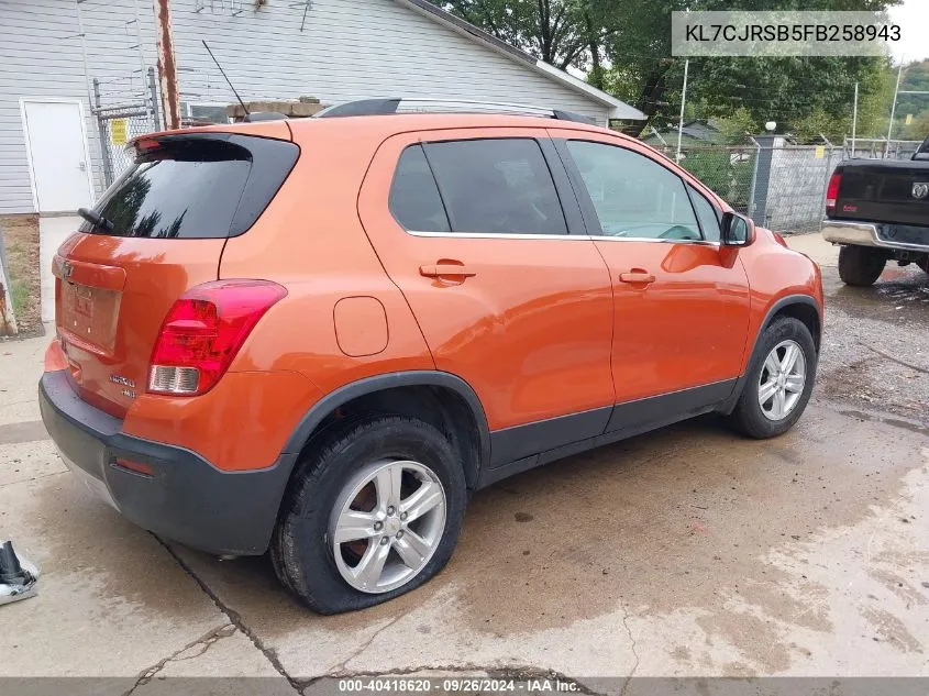 2015 Chevrolet Trax Lt VIN: KL7CJRSB5FB258943 Lot: 40418620