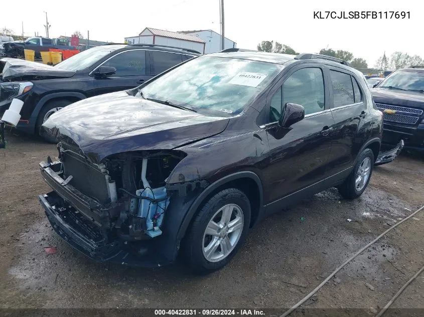 KL7CJLSB5FB117691 2015 Chevrolet Trax Lt