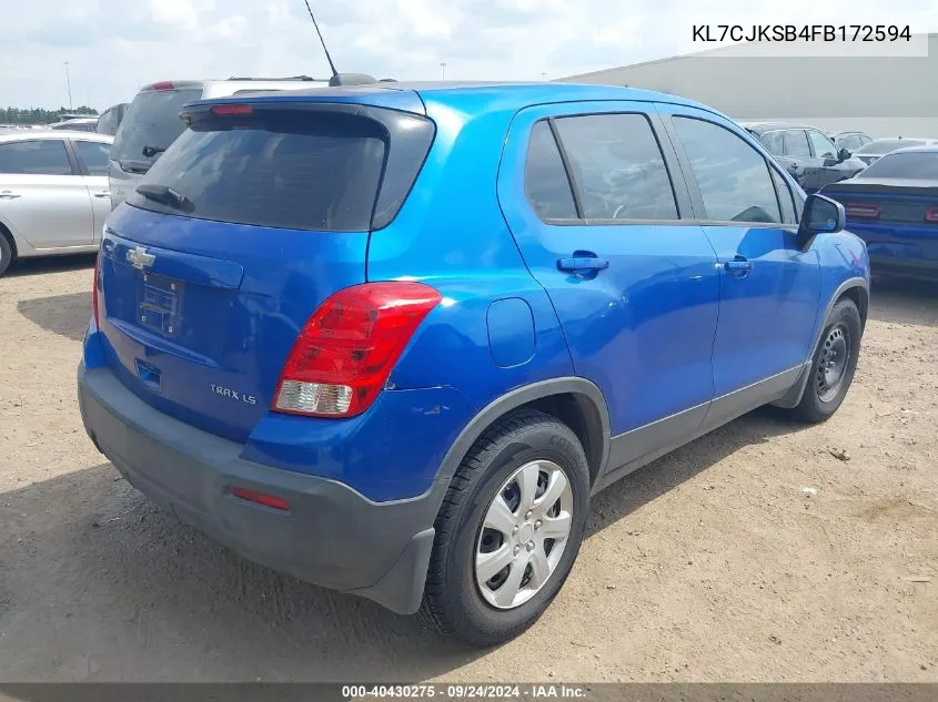 KL7CJKSB4FB172594 2015 Chevrolet Trax 1Ls