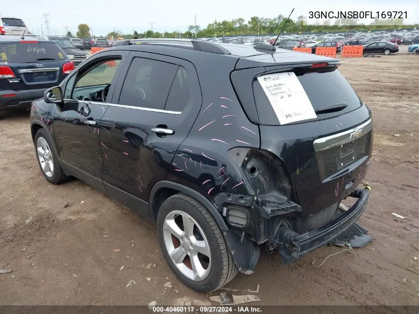 2015 Chevrolet Trax Ltz VIN: 3GNCJNSB0FL169721 Lot: 40460117