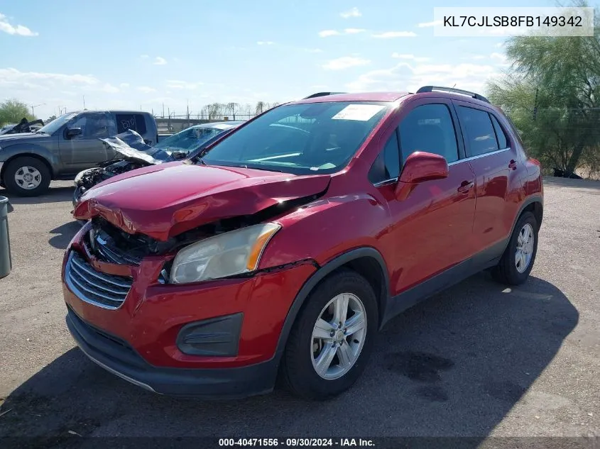 2015 Chevrolet Trax Lt VIN: KL7CJLSB8FB149342 Lot: 40471556