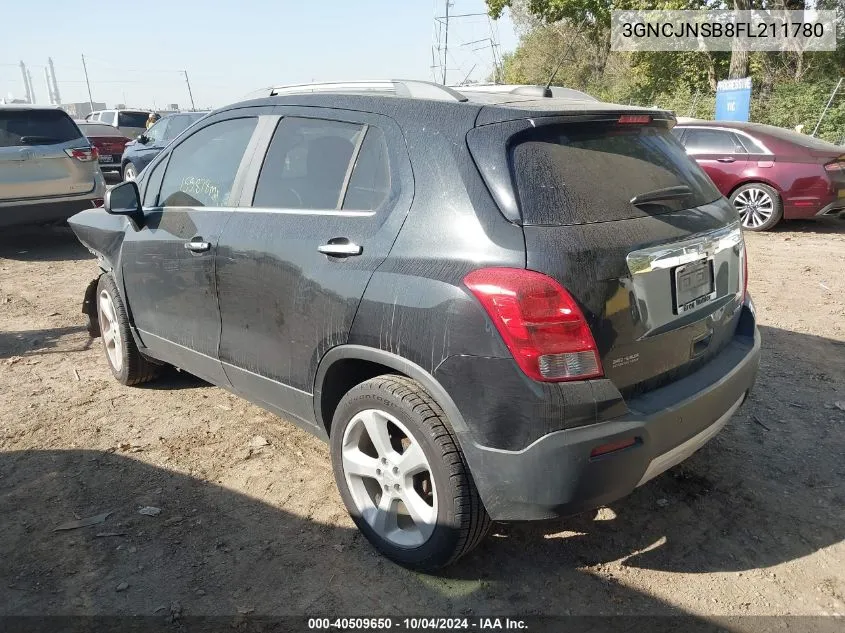 2015 Chevrolet Trax Ltz VIN: 3GNCJNSB8FL211780 Lot: 40509650