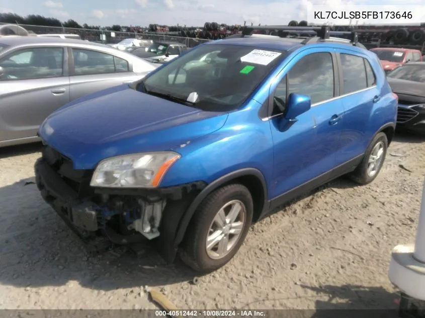 2015 Chevrolet Trax Lt VIN: KL7CJLSB5FB173646 Lot: 40512442