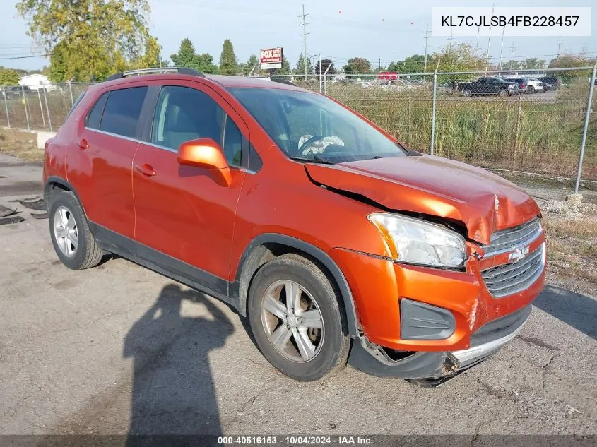 2015 Chevrolet Trax Lt VIN: KL7CJLSB4FB228457 Lot: 40516153