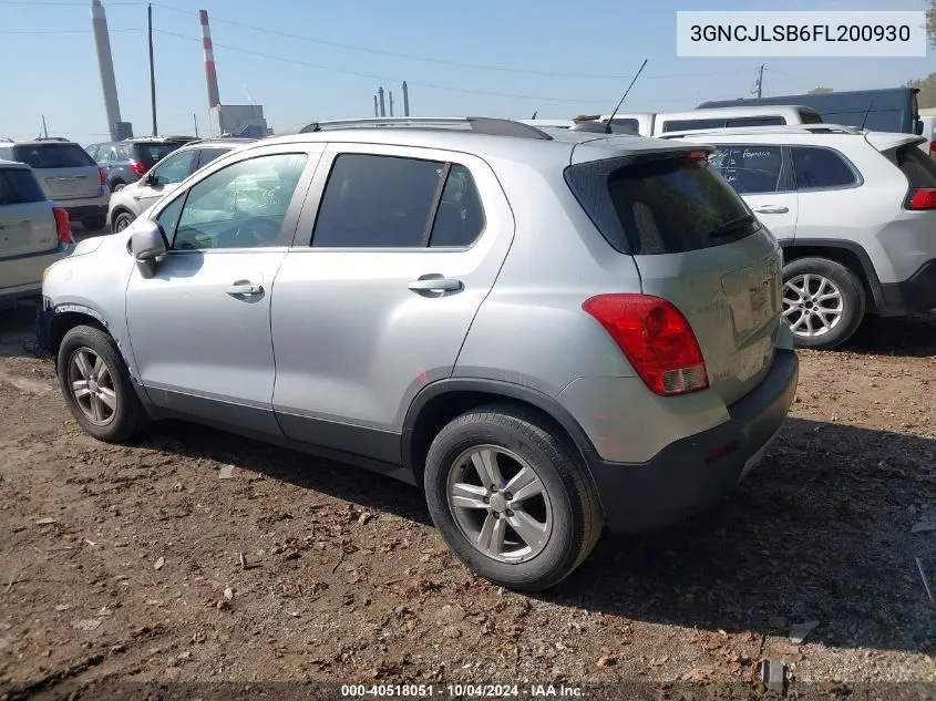 3GNCJLSB6FL200930 2015 Chevrolet Trax Lt