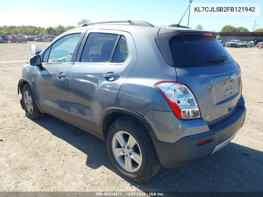 2015 Chevrolet Trax Lt VIN: KL7CJLSB2FB121942 Lot: 40534571