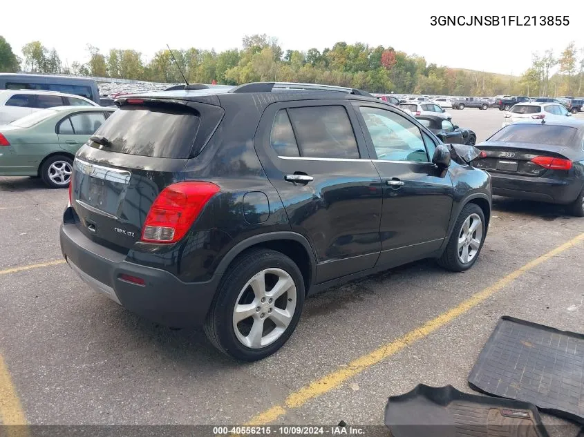 2015 Chevrolet Trax Ltz VIN: 3GNCJNSB1FL213855 Lot: 40556215